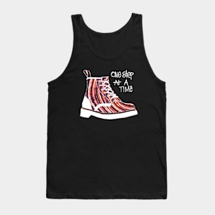 One Step At A Time Orange Boot Tank Top